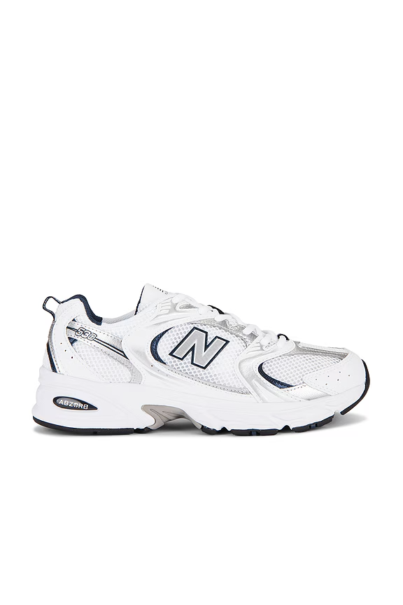 NWOB New Balance Men's 530 White Silver Navy MR530SG Size 8.5