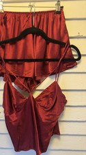 Vintage Victoria's Secret Lingerie 90s Red Satin Shorts Cami Sleep Set