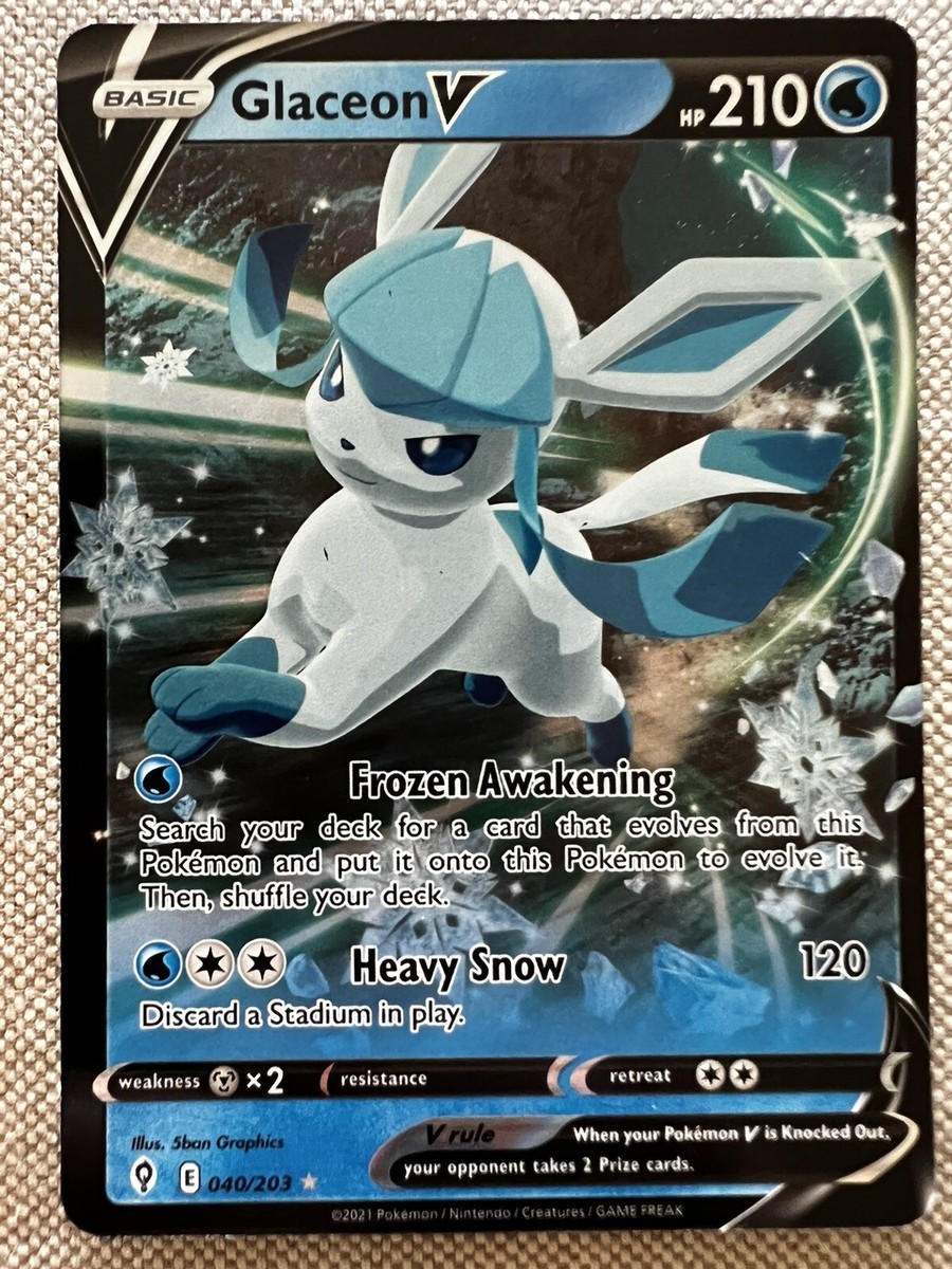Glaceon V 40/203 Ultra Rare Evolving Skies Pokmon TCG Near Mint NM Pokemon card Glaceon V 40/203 Ultra Rare Evolving Skies Pokmon TCG Near Mint NM Pokemon card