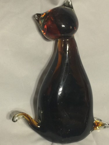 Schöne XL - mundgeblasene Glas Katze Figur Briefbeschwerer - Wohndeko. Kostenloser Versand - Bild 5 von 6