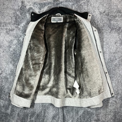 BKE Buckle Jacke Herren XL grau Scheunentaschen Kunstfell gefüttert Full Zip schwer Winter - Bild 3 von 9