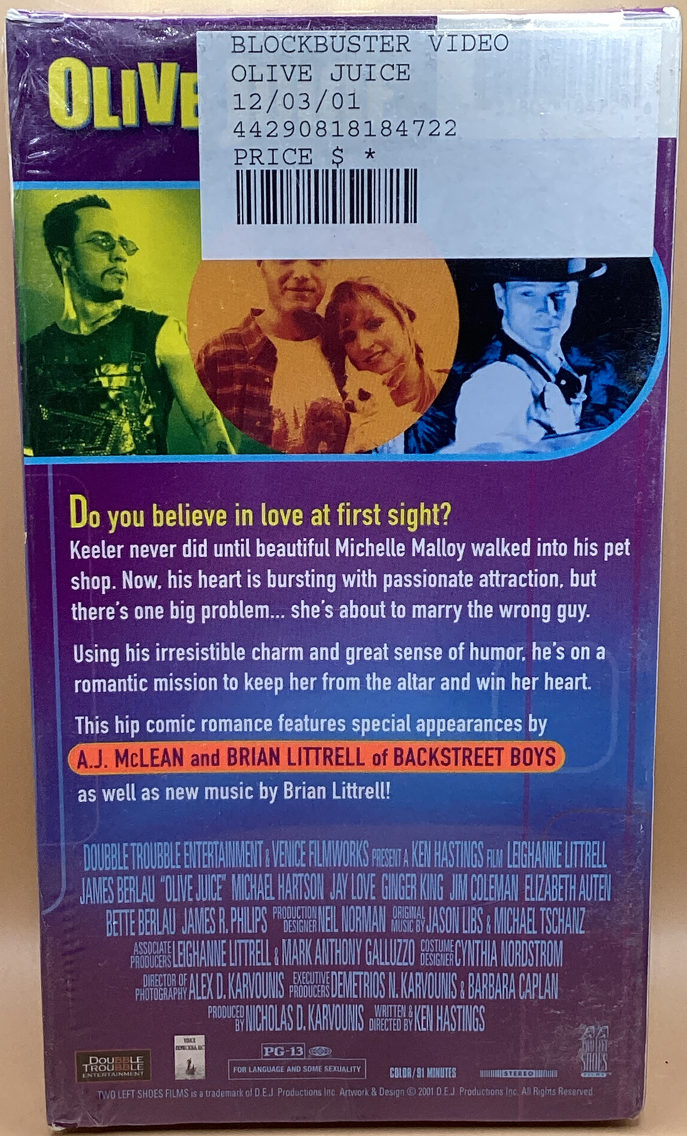 Olive Juice VHS 2001 Backstreet Boys **Sealed Blockbuster Previewed