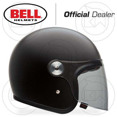 Bell Jet Helmet Riot Matte Black-Matte Black Visor Motorcycle Scooter  Custom Vintage | eBay