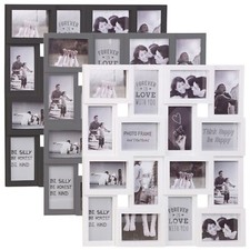 Large Multi Aperture Collage Picture Frame Holds 9/11/18 Photos 6x4 Wood Look