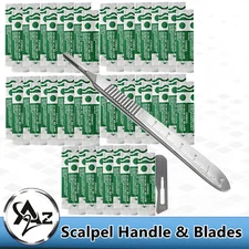 Dermaplaning #10R Sterile Surgical Scalpel Blades - 50 Pk Dermaplane Handle No 3