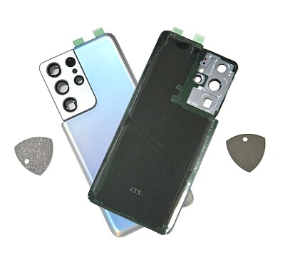 Silver Back Glass Camera Frame Cover Lens Compatible Samsung Galaxy S21  Ultra