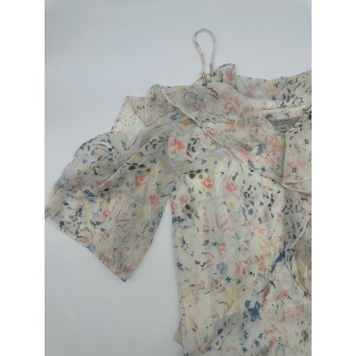 All Saint Top Jasmine Juni w/ Adjustable Spaghetti Strap Sz 4 Floral EUC - Picture 7 of 9