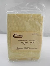 Raymar 14 Count Aida Cross Stitch Fabric - Ivory 12" x 12" - 100% Cotton