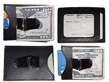 Money Clip, Leather Credit card ID money clip, wallet with magnetic money clip 1