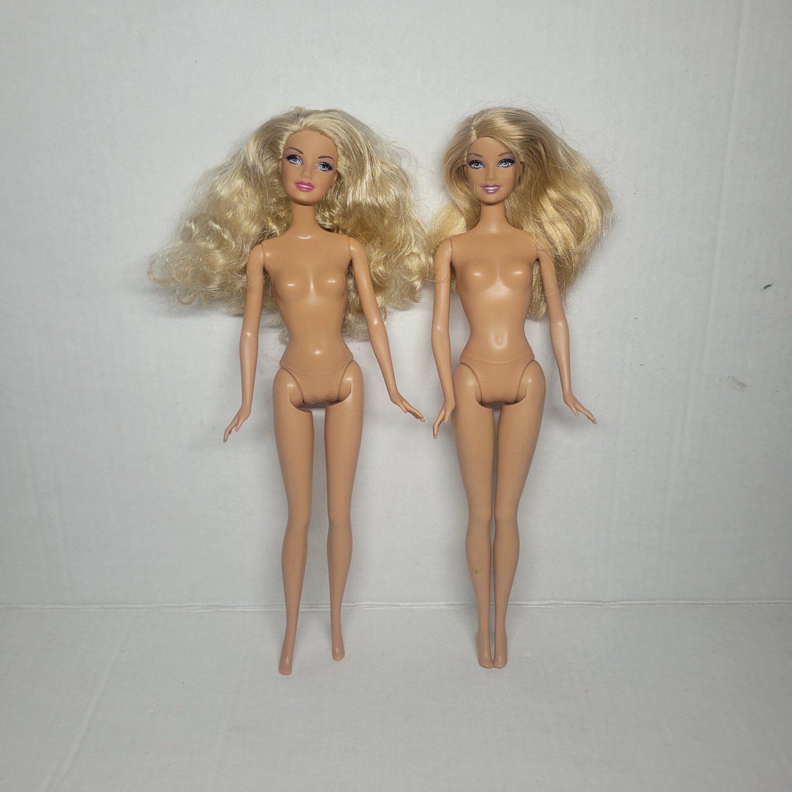 2010s Blonde Barbie Dolls Lot of 2 Nude Fashionista for OOAK Parts or Play