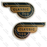 FüR Royal Enfield Klassisch 500 Schwarz & Golden Werkzeug Box Sticker Paar @ US