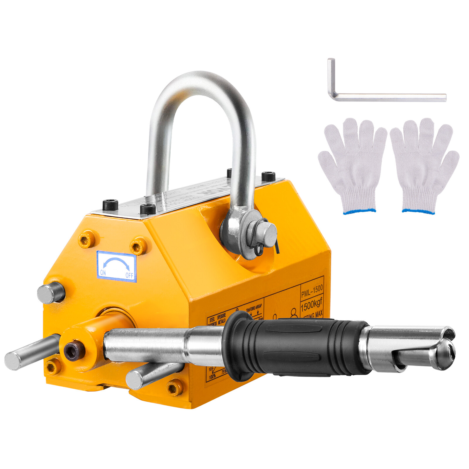Aimant de levage 1500 kg pour manipuler les blocs métalliques en atelier