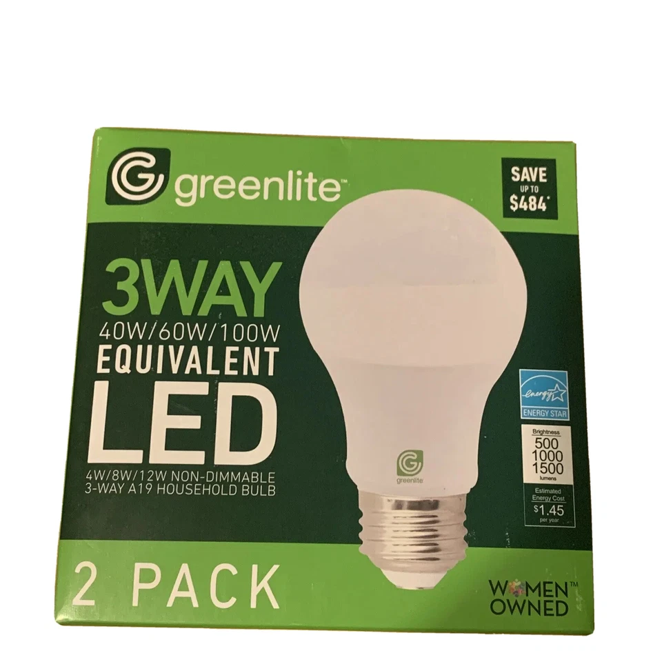 48 A19 3-Way LED Bulbs Bright White 3000k 40W 60W 100w Equivalent Non-Dimmable - Image 3 of 4