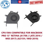 NEW CPU FAN FOR APPLE MACBOOK PRO 13" RETINA A1708 A2159  Part Nr  923-01168