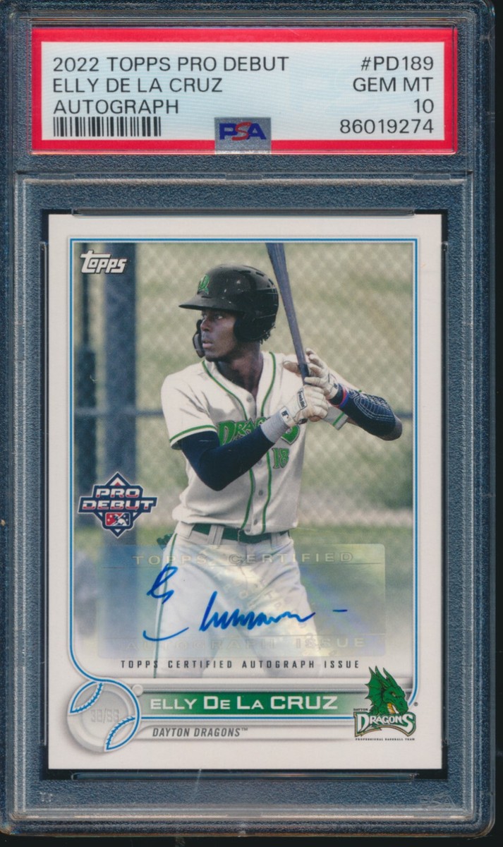PSA 10 ELLY DE LA CRUZ AUTO 2022 Topps Pro Debut Autograph