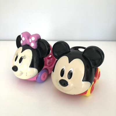 Disney Baby Oball Go Grippers  Minnie & Mickey Set of 2 Push Car toy