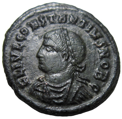CONSTANTIUS II AS CAESAR, 324-337 AD. AE 3. HERACLEA MINT. CAMP-GATE REVERSE.