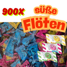 Traubenzucker Süßigkeiten Süße-Flöten | 900 Stk. im Beutel | Fruchtige Energie