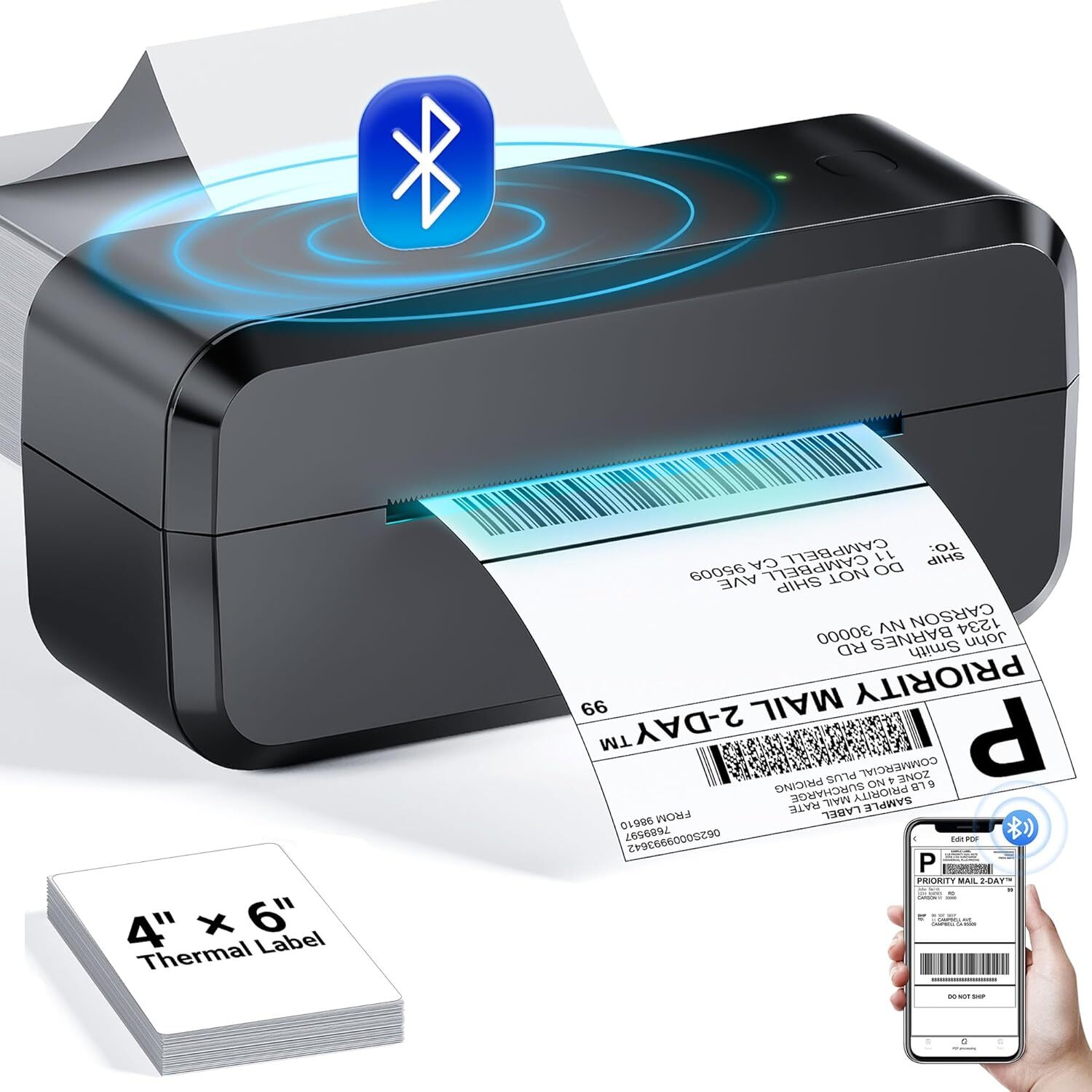 Wireless 4x6 Thermal Shipping Label Printer for Packages