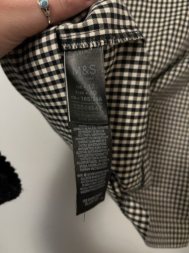 M&S Alexa Chung Black And White Check Gingham Mini Skirt Size 12 - Picture 7 of 8