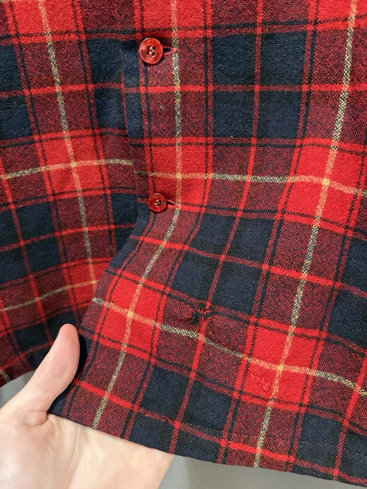 Vintage 70’s Pendleton Plaid Wool Loop Collar Boa… - image 4