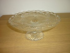 Vintage Pressed Glass Cake Stand