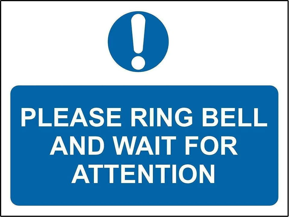 DEVON MADE Warning Please ring bell and wait for attention metal park safety sign