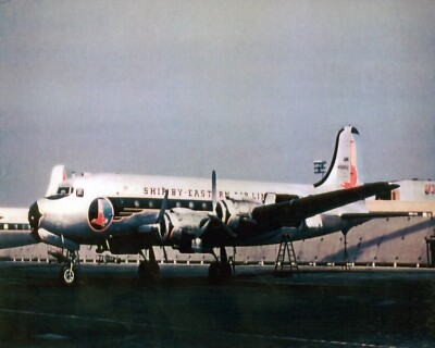 EASTERN AIRLINES DC-4 HQTS Jet Airplane MIAMI AIRPORT Retro Picture Photo 5x7