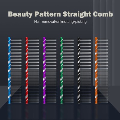 Pet Dog Comb Bright Multi-Colored Stripe Grooming Comb For Dog Cat Barber Tool