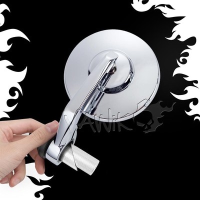 VAWiK Bar End Mirror Chrome BOB fits Café Racer M8 or 7/8'' & 1'' Hollow Bar ε