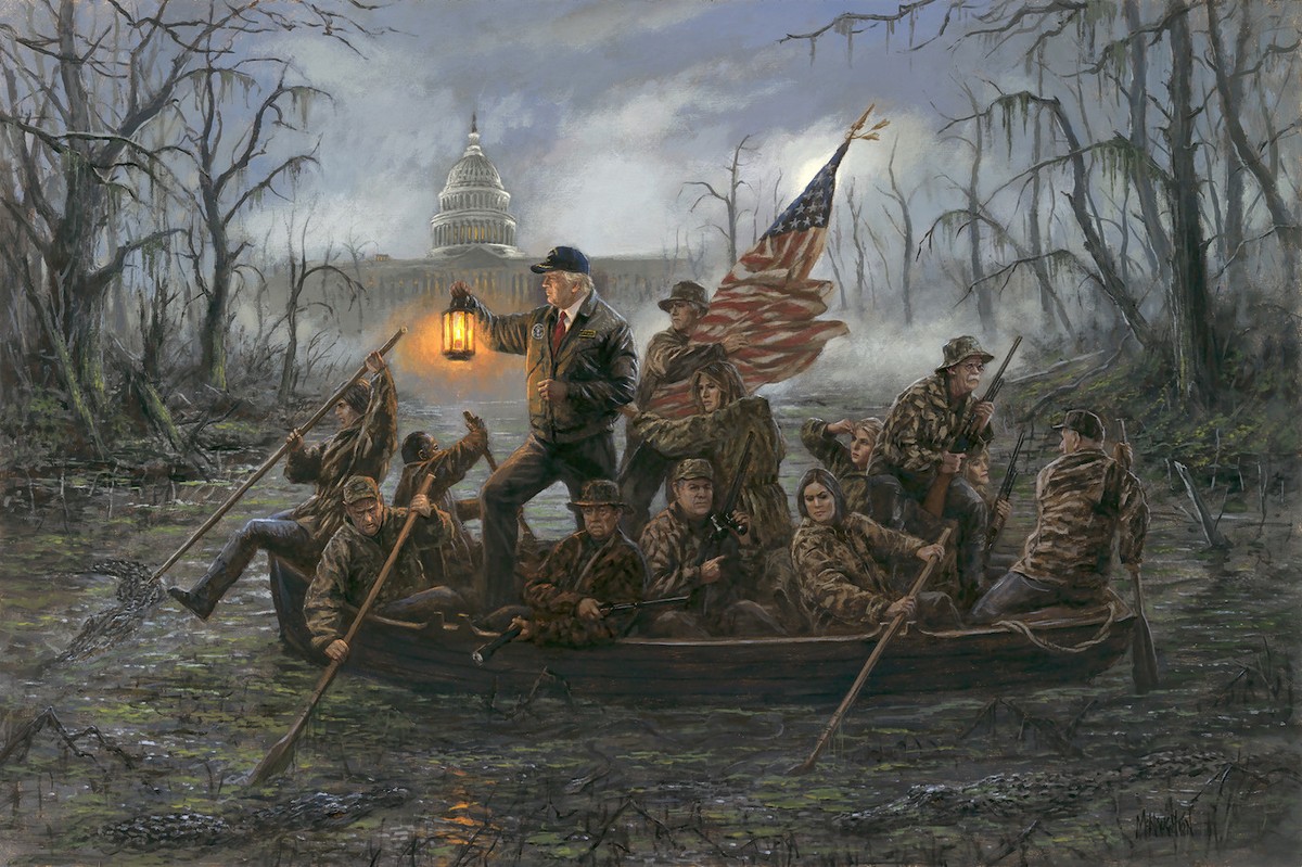 Jon McNaughton CROSSING THE SWAMP 10x15 Donald Trump Delaware