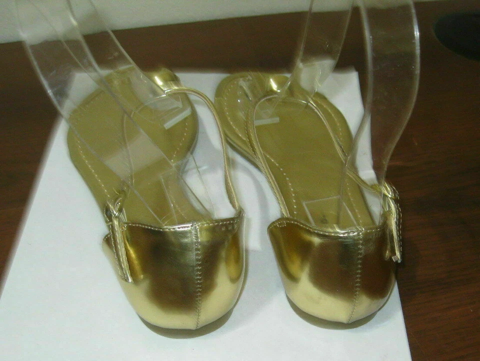 Nuevas Sandalias Gladiador Verano Calavera Doradas Moda EE. UU. MUJER Talla 6.5 Foto 3 de 4