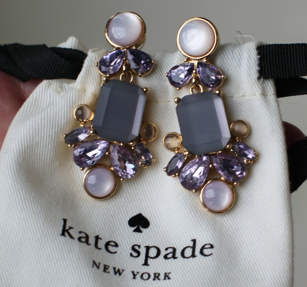 KATE SPADE NY Glitzy Spritz Purple Drop Lilac Earrings LAVENDER