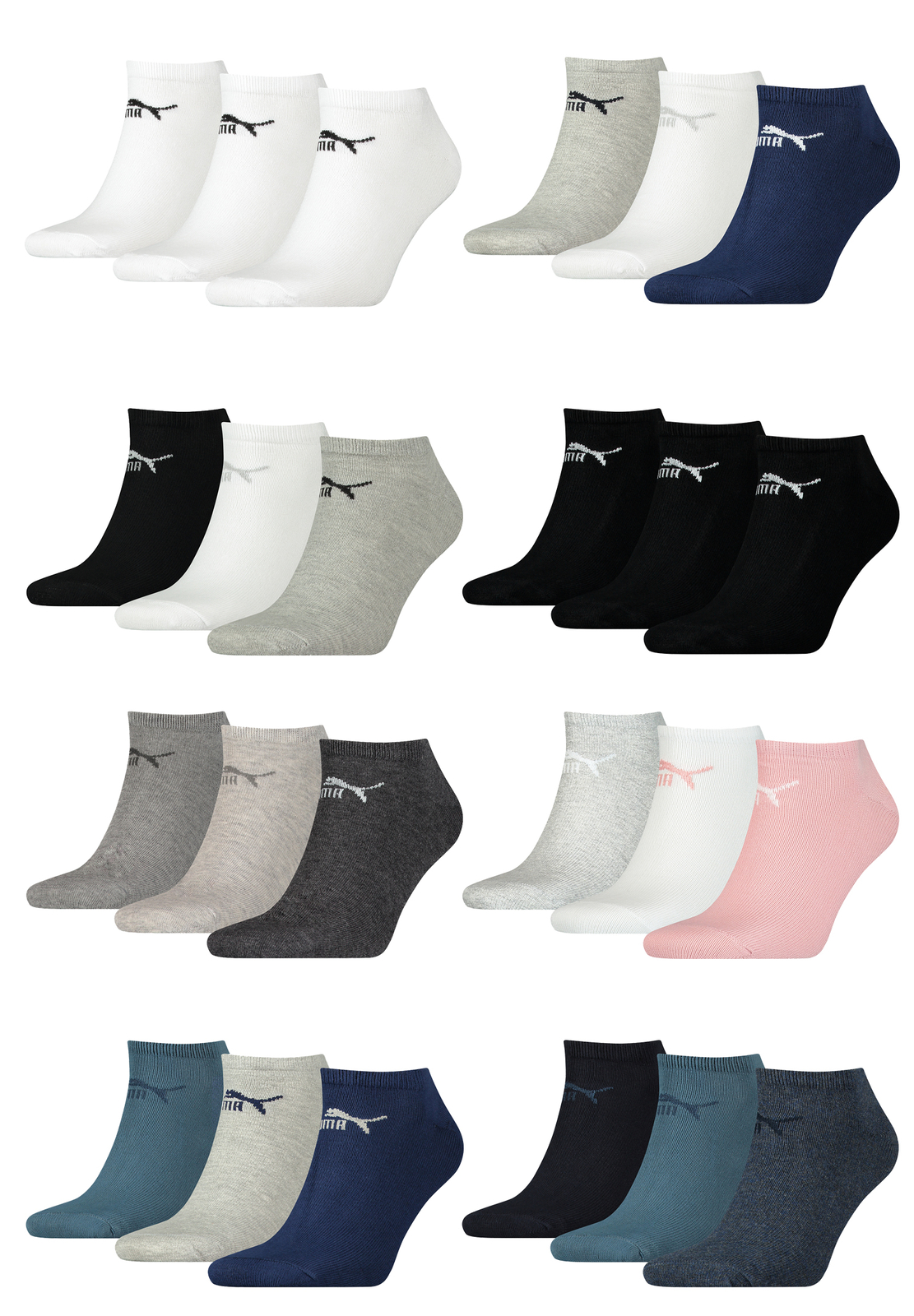 Calze sneaker unisex Puma alte alla caviglia - Confezione da 6