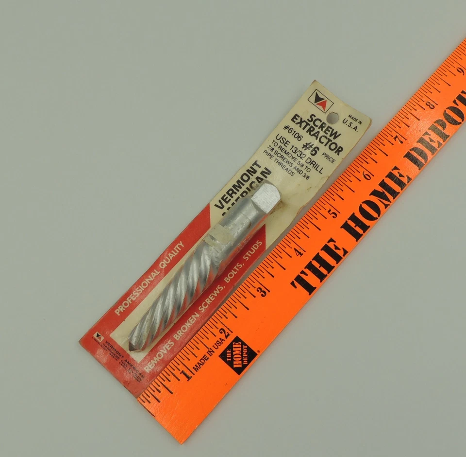 Extractor de Tornillos #6 Vermont American NO.6208 Uso con Taladro 13/32" EE. UU. Nuevo Foto 3 de 4