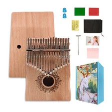 Kalimba Finger Piano 17 Keys with Tuning Hammer and Instructions Adults Beginner