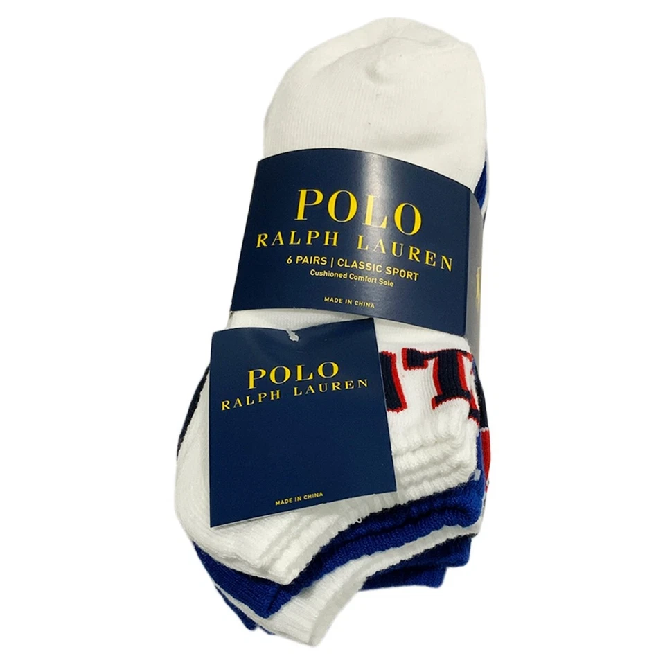 Precio de venta sugerido por el fabricante $28,99 nuevo con etiquetas paquete de 6 pares polo ralph lauren hombres azul no show calcetines tallas 6-12 Foto 3 de 4