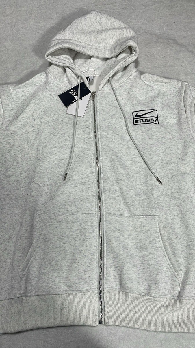 Stussy X Nike Zip Up Logo Grey Hoodie | eBay