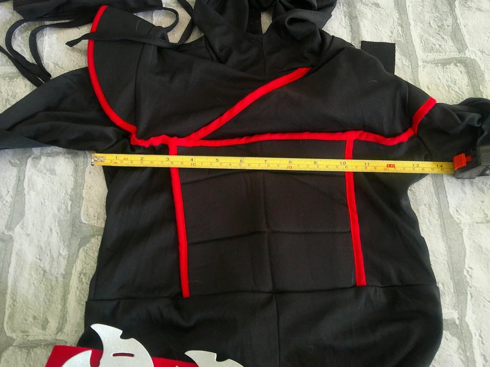 Disfraz de ninja sigiloso negro para niños grandes juego de disfraces de Halloween Foto 4 de 4