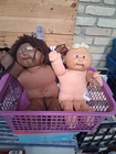 2 Vintage Cabbage Patch Doll Baby Blonde Hair Brown Eyes Dimpl 1982 - No Clothes