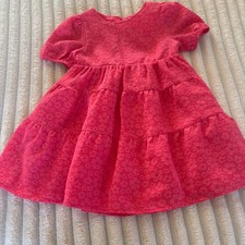 Cat Jack Toddler Girls Pink Floral Tiered holiday Dress Cutout Back Size XS 4 5