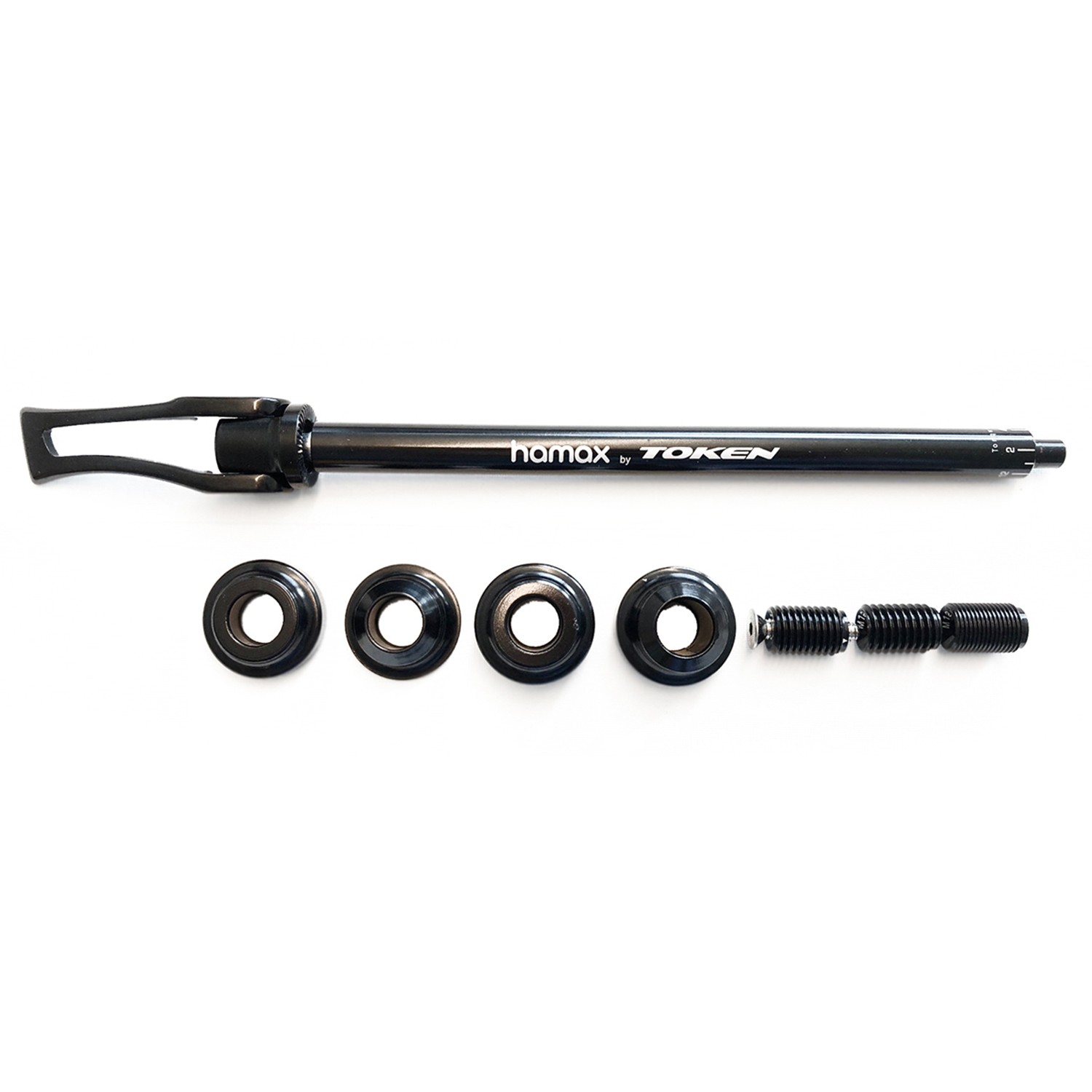 Axe traversant 12mm universel en alu noir pour roue de vélo route et VTT
