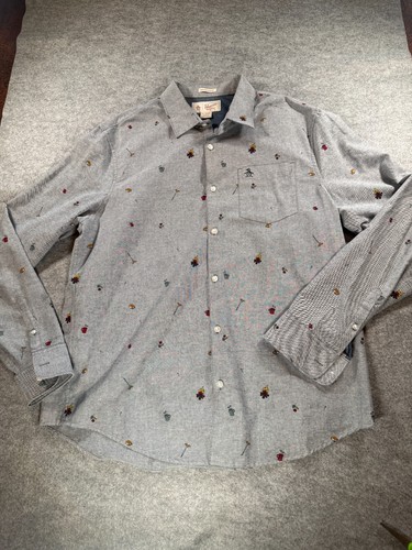 Original Penguin Munsingwear XL Heritage Slim Fit Campfire Novelty Print Shirt