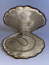 1950’s Rosita Graduated Faux Pearl Necklace Original Clam Shell Presentation Box