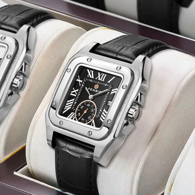 FENSIR Retro Square Watch For Men Versatile With A Calendar