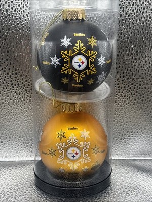 FULL CASE 10 2 Packs Pittsburgh Steelers 2 Pack Ball Ornaments Set NFL Christmas