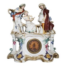 Antique Porcelain New Haven Clock Company Ceramic German Frame