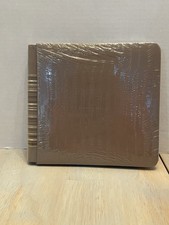 Creative Memories 7x7 Scrapbook Album Tan Brown Gold Stripe  12 White Pages New