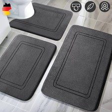 Badgarnitur 3-Teilig Badematte Bad Set WC Bade Matte Vorleger Teppich 120x50cm