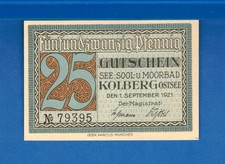 Germany Notgeld Kolberg 25 Pfennig Uncirculated Banknote 79395